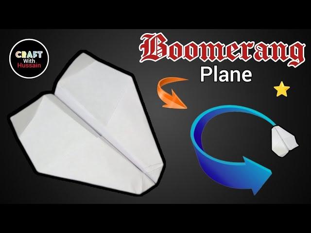 How to make a paper boomerang plane | paper airplane | craft with Hussain...