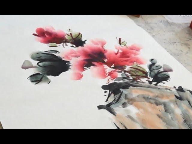 Traditional Chinese painting : How To Paint Purple Peony