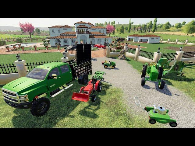 Mowing Millionaires mansion before he gets home | Farming Simulator 19