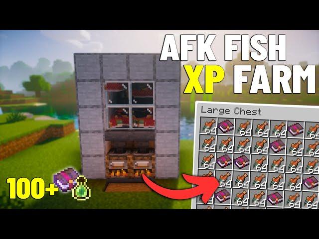 EASY AFK Fish Xp Farm Tutorial Minecraft 1.21 (Java & Bedrock)