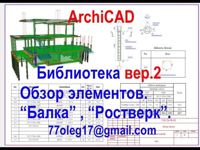 Библиотека армирования для Archicad. Описание элементов. Часть 2