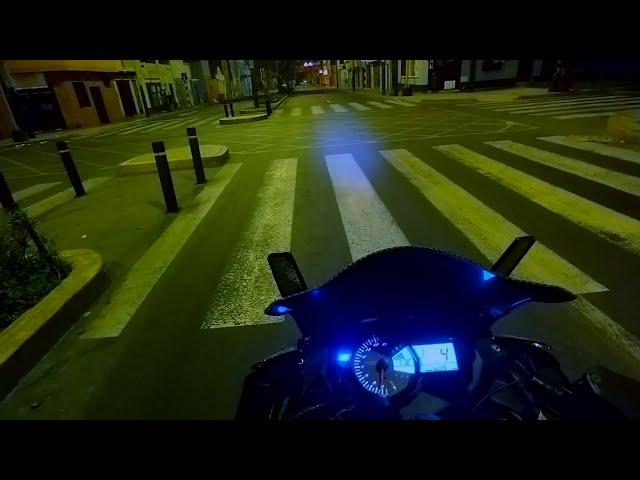 Saturday 3am Driving a motorcycle in night.