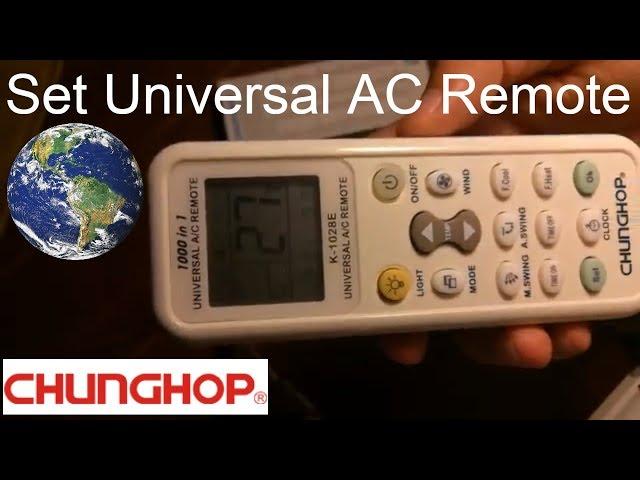 How to Set Universal Remote Control Codes with Panasonic Air Conditioner | Chunghop K-1028E