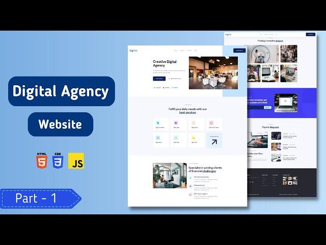 Part 1 - How to Build a Digital Agency Website from Scratch using HTML, CSS, and JS