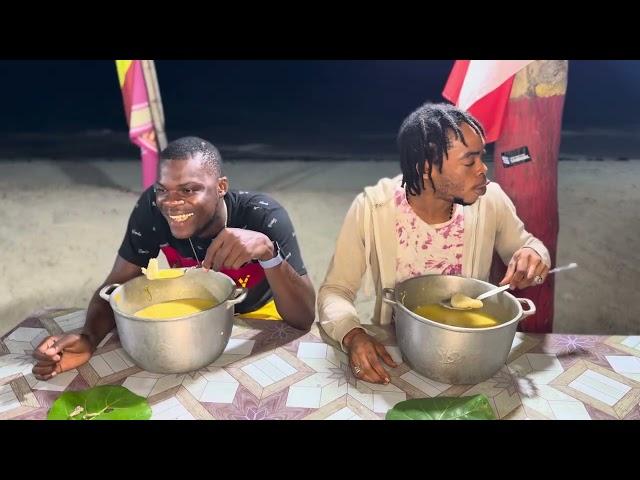 1 pot of pumpkin  soup per person - dumpling man vs scotch bonnet