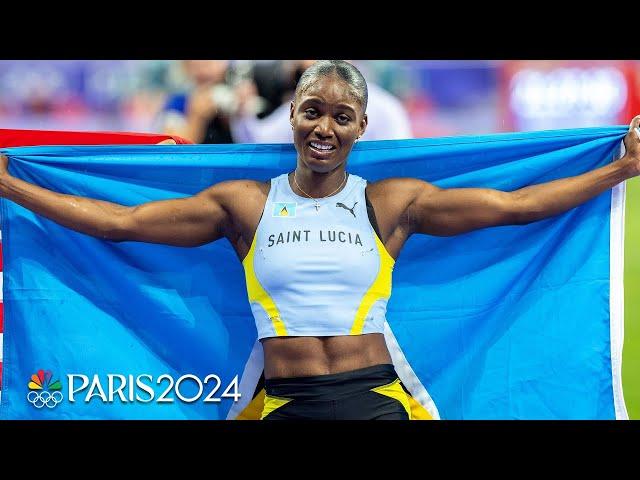 Caribbean announcers 'get goosebumps' from Julien Alfred's DOMINANT 100m victory | NBC Sports