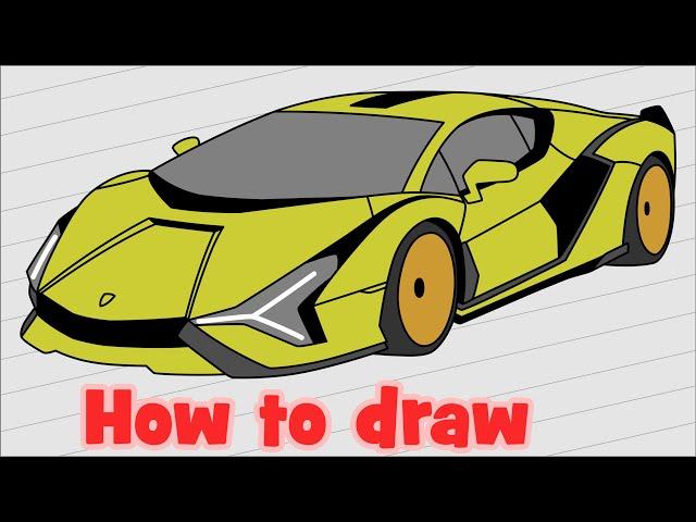 How to draw Lamborghini Sian