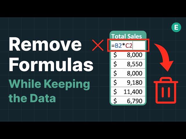 Remove Formulas But Keep Data | Convert Formulas to Data in Excel