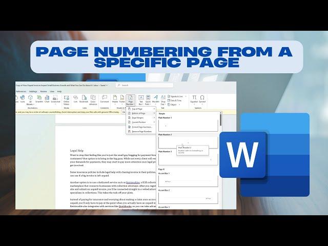 How to Start Page Numbering from a Specific Page in Microsoft Word