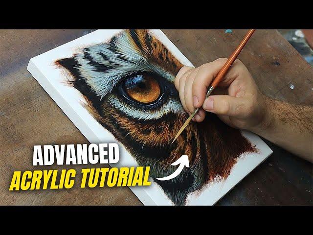 Paint a Tiger Eye | Full Acrylic Painting Tutorial