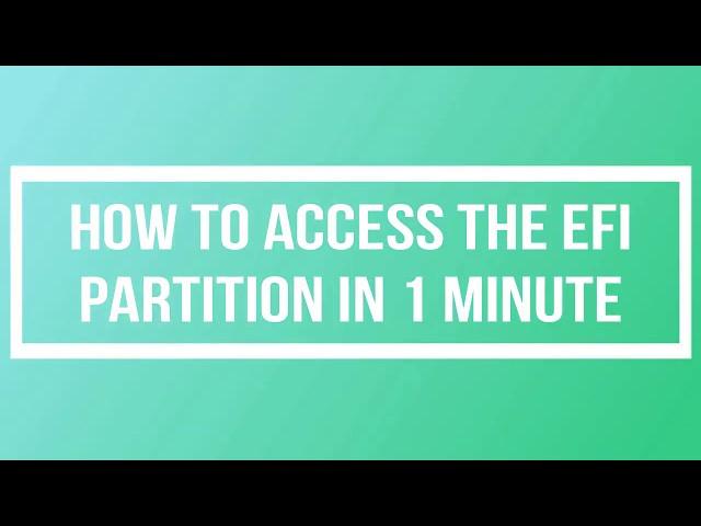 How to Access the EFI Partition in Windows 10 in just 1 Minute | Mount and Access the EFI Partition