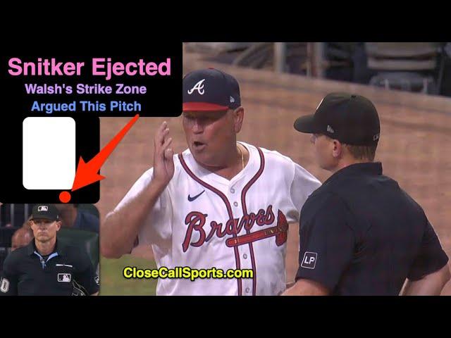 E141 - Brian Snitker Ejected After Umpire Walsh's Strike 2 Call to Jorge Soler