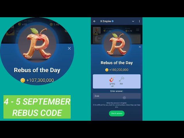 Rebus Of The Day Musk Empire 5 September | X Empire Rebus Of The Day Today | Rebus Of The Day Today