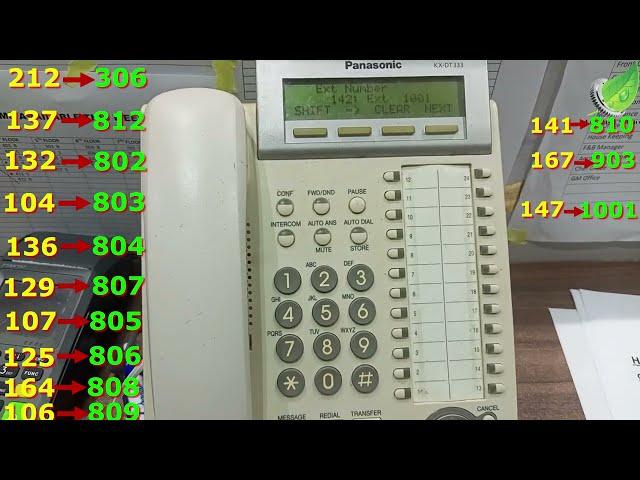 Extension Number Change/Transfer in Panasonic PABX