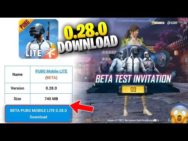 Pubg Mobile Lite 745 Mb Beta Update Download  | 0.28.0 Update Beta Test Invitation New Features |