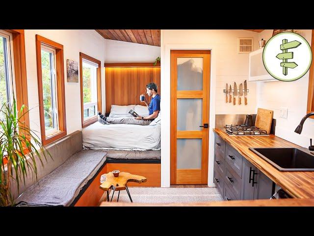 Man Living in a Self-Built Ultra Small Tiny House for 4 Years - FULL TOUR