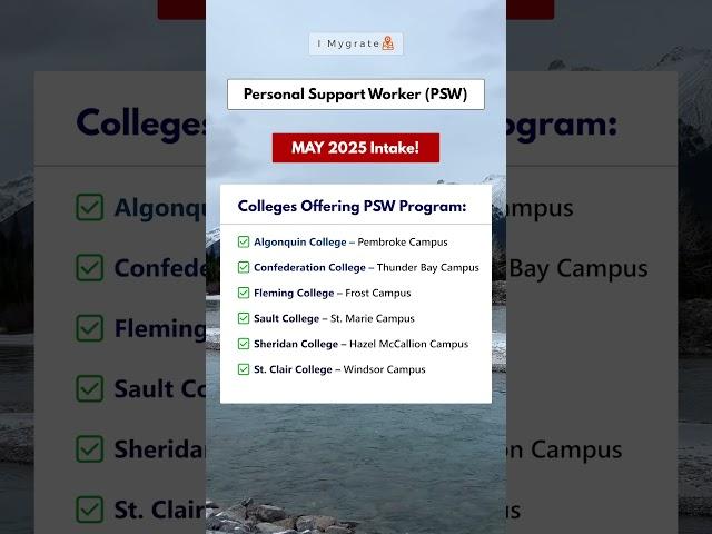 Personal Support Worker (PSW) – MAY 2025 Intake! #imygrate #rcic #canada #studypermit #sowp #ircc