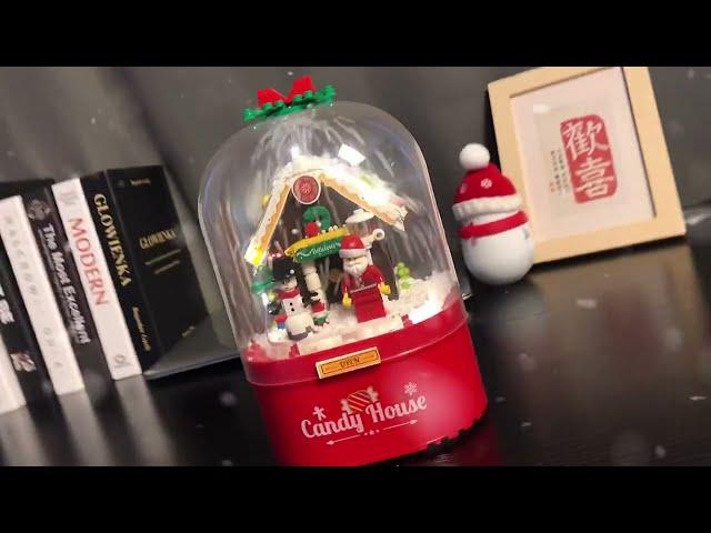 LEGO Christmas Music Box Santa Claus Snowman Candy House Building Blocks