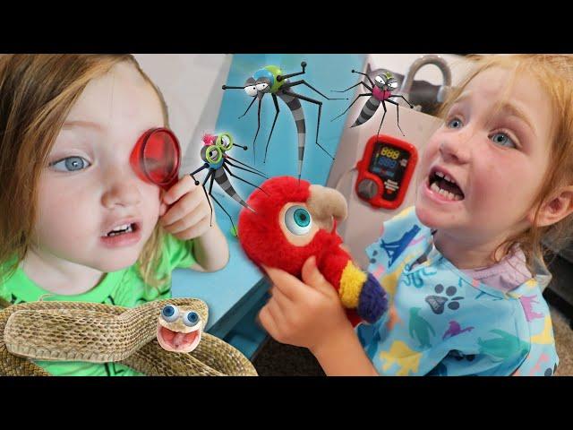 ADLEY the PET DOCTOR!!  Animal Neighborhood with Niko & Dad! neighbor won't wake up morning routine