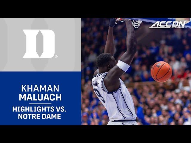 Duke's Khaman Maluach Turns In Career Performance In Win Over Notre Dame