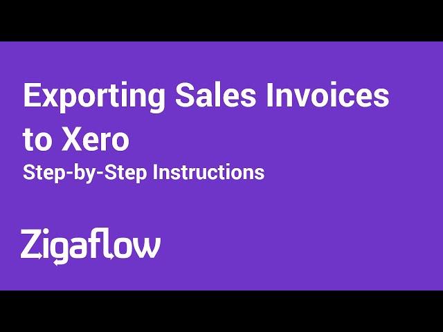 Exporting Sales Invoices to Xero