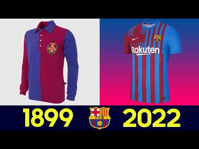 The Evolution of FC Barcelona Football Kit 2021-22 | All FC Barcelona Football Jerseys in History