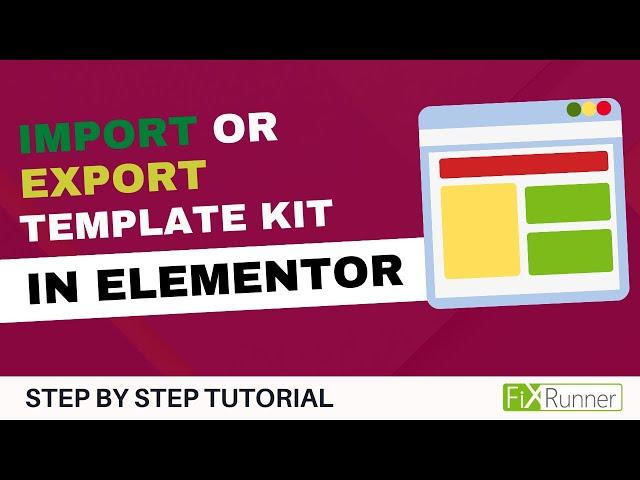 How To Import Export Template Kit In Elementor