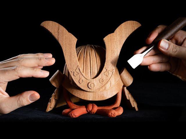 Woodcarving| SAMURAI helmet Japanese woodworking| Woodart