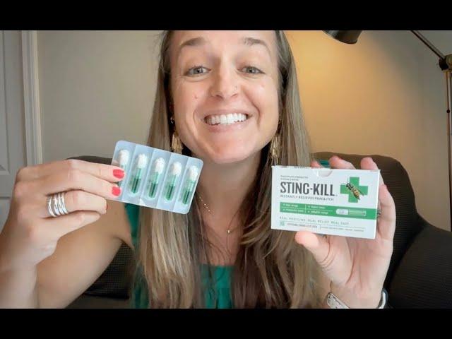 Sting-kill First Aid Anesthetic Swabs, Pain + Itch Relief from Bee Stings & Bug Bites- REVIEW