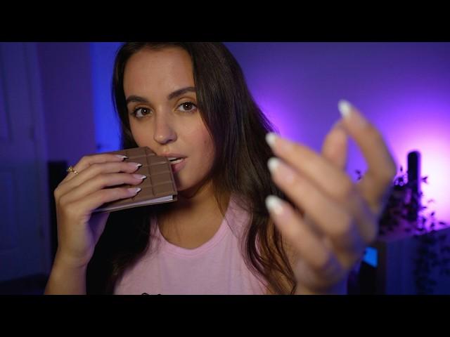 Chocolate Bar ASMR  No Talking (tapping, eating, mouth sounds)