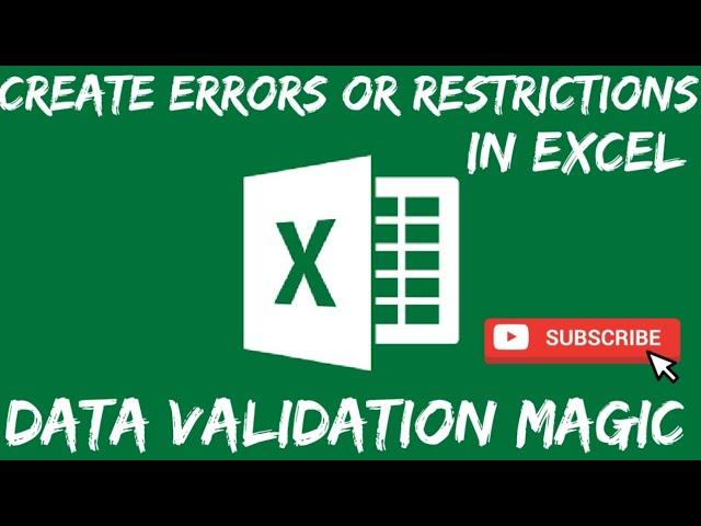 How To Create Errors Or Restrictions In Excel 2019 | Data Validation | Data Validation Magic | Excel