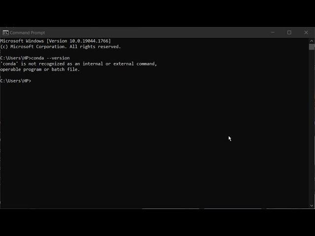 How to solve error "Conda is not recognised as an internal or external command"