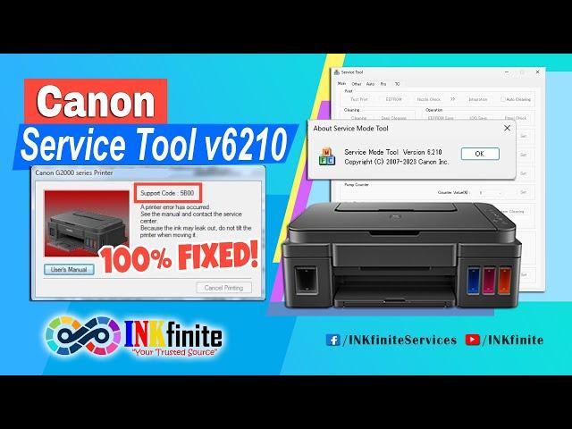 How to Reset Canon Pixma G1020 G2010 G2020 G3010 G3020 G4020 Printer Fix 5B00 Error | INKfinite