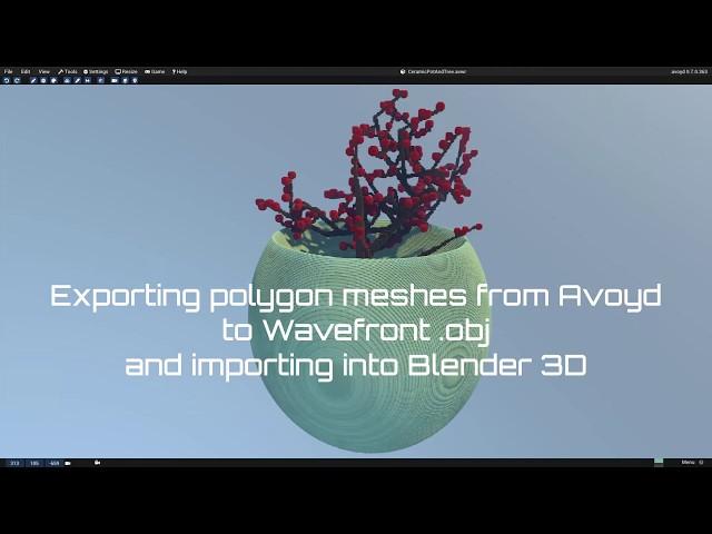 Avoyd Voxel Editor - Tutorial - Export to .obj Polygon Mesh and Import in Blender