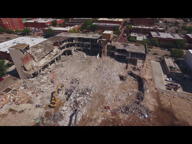 Ariel View of Wichita Eagle Building Demolition