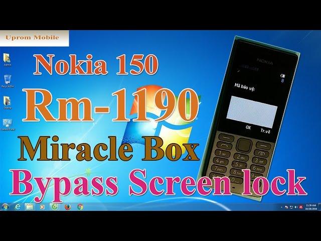 Format full factory Nokia 150 RM-1190 bypass screen lock code by Miracle box ok.