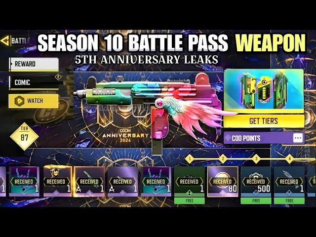 *NEW* Season 10 Leaks | 5th Anniversary Confirm Battle Pass Weapon Leaks Codm 2024+FREE Executions