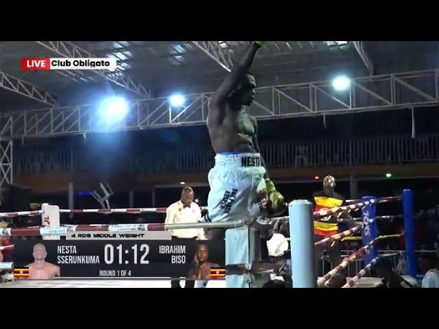 Powerful Finish:The Ghetto Commander Nesta Sserunkuma vs Ibrahim Biso  4 Rounds of Middleweight