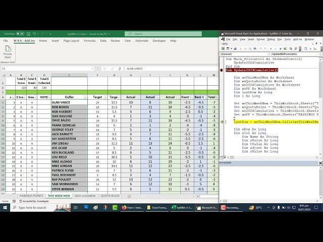 Automated Excel Workflow: Update 2024 Cumulative and Pairings Points Sheets with VBA Macro