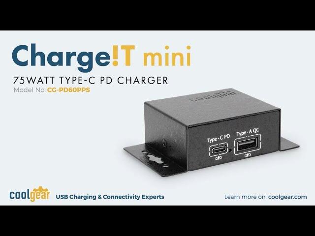 Coolgear ChargeIT! mini 75W Dual Port USB-C PD Charger | Product Highlight