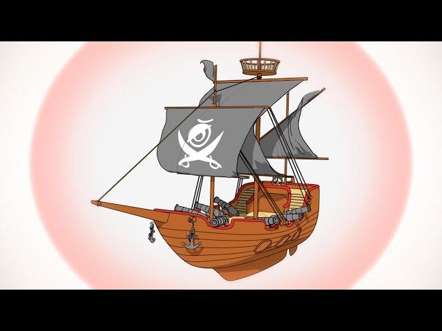 Cartoon Pirate Ship - Cinema 4D Sketch and Toon 3D Model