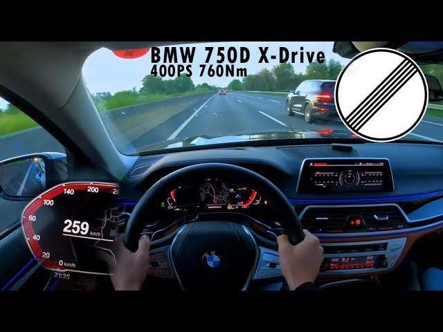 BMW 750d xDrive 400ps&760Nm Night Drive | TOP Speed run (260km/h) | by Cars2Drive DE