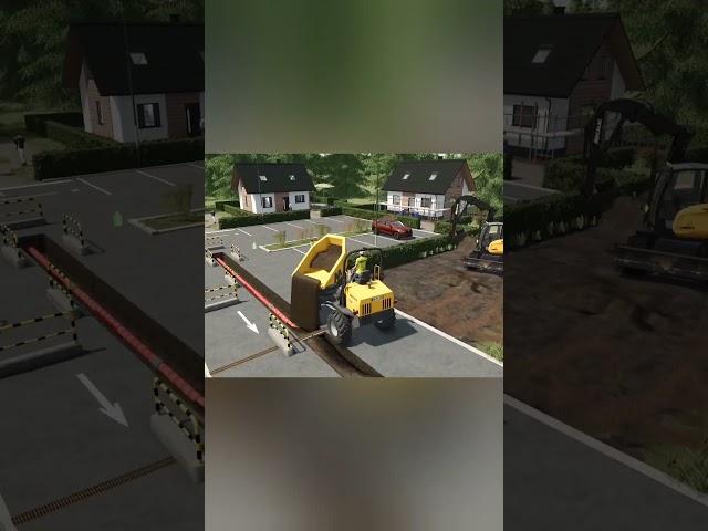Mecalac 15MWR in action: Loading the TA9 dumper on the underground electrical site #fs25 #ls25