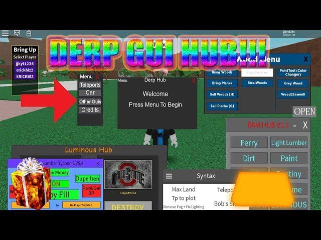 NEW OP DERP GUI HUB OUT NOW FOR LUMBER TYCOON 2 (NEW ROBLOX SCRIPT OUT NOW)