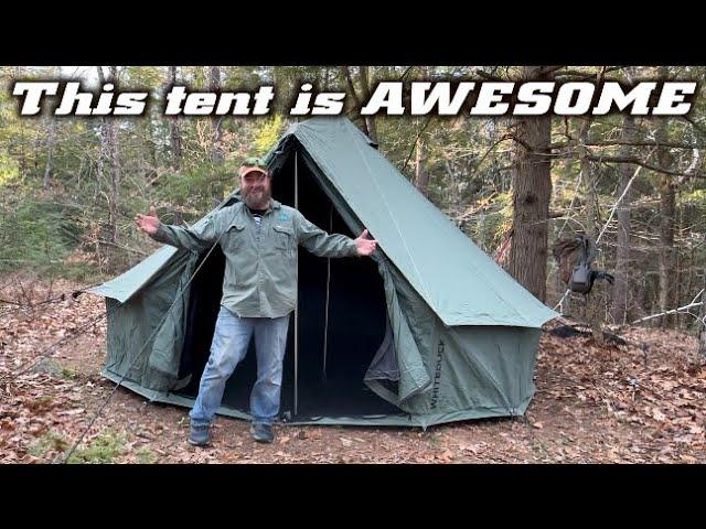 Setting up deer camp White Duck 13' Regatta bell tent