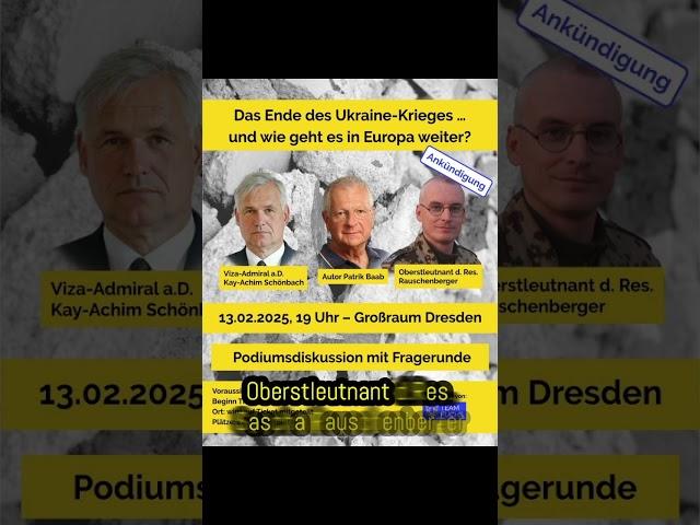 Podiumsdiskussion: Das Ende des Ukraine-Krieges ... und wie geht es in Europa weiter?