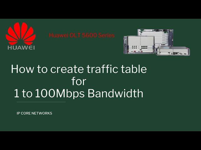 How to Create IP Traffic Tables in Huawei OLT