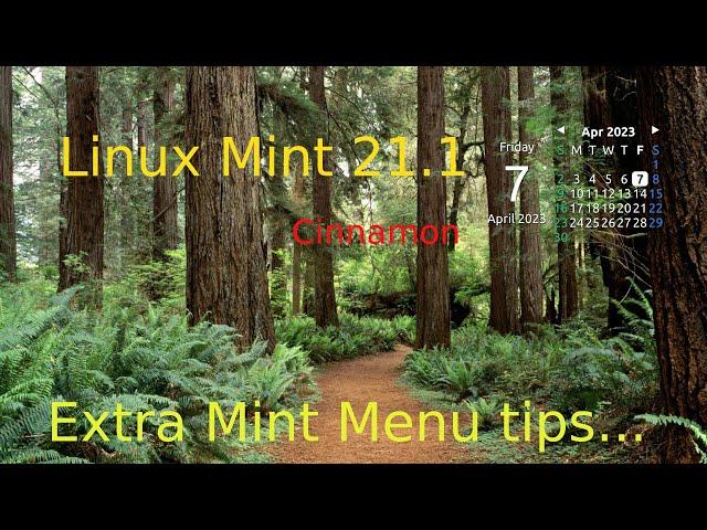 Linux Mint 21.1 - Cinnamon - Extra Mint Menu tips.