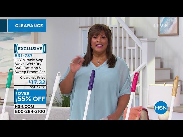 JOY Miracle Mop Swivel Wet/Dry 360 Flat Mop and Sweep Br...