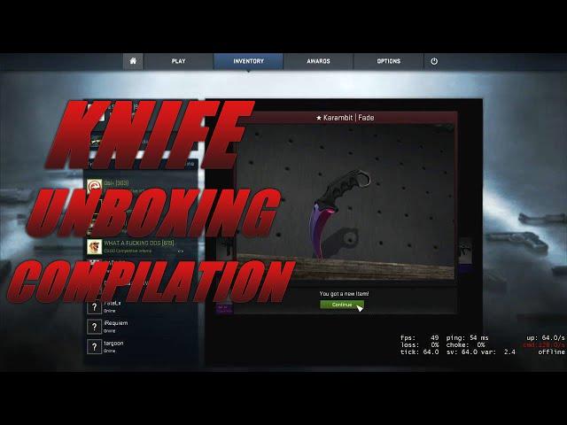 CSGO : Knife Unboxing/Opening Reactions Compilation